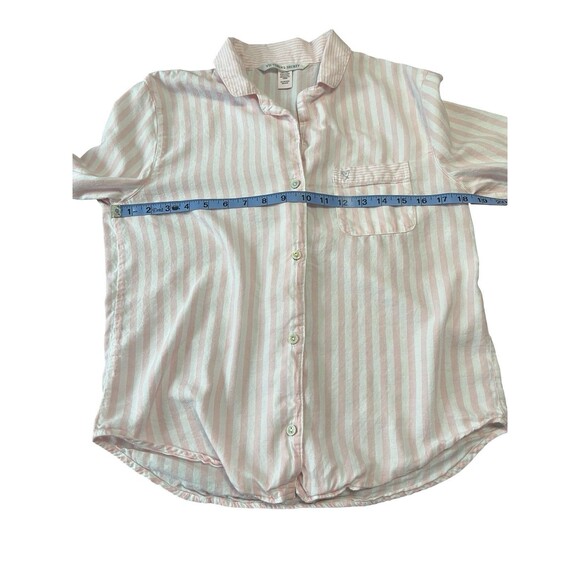 🔥 VS PINK STRIPE LONG SLEEVE HEART PJ TOP XS GOOD USED! 🔥 - Picture 7 of 13